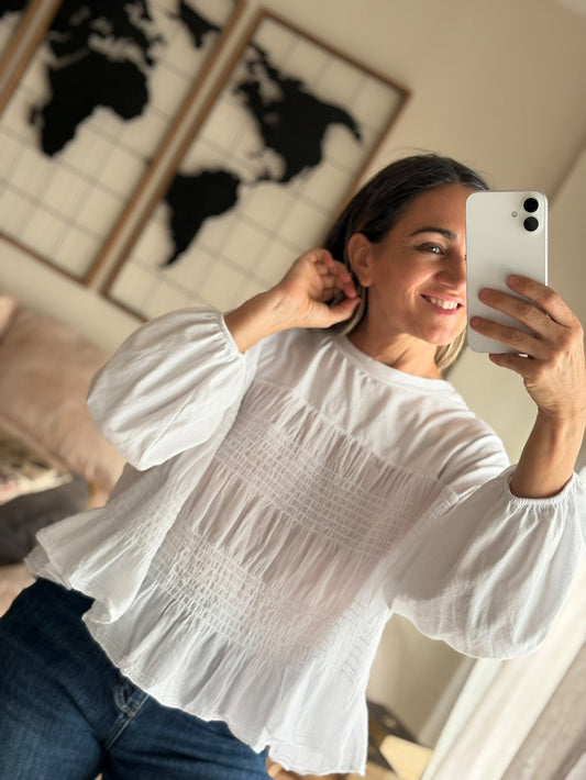 Blusa Nara en color blanco – Pilar Martín Shop