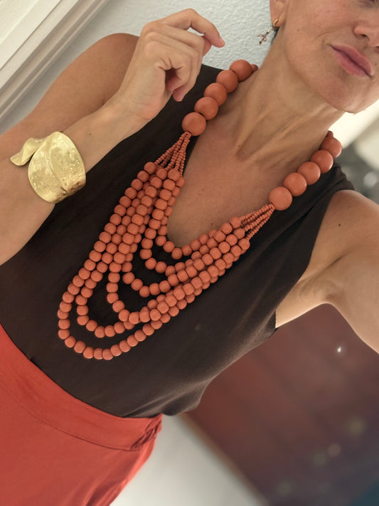 Collar largo Terracota