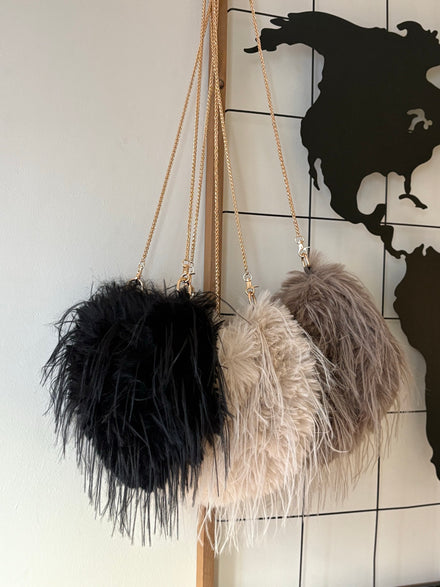 Bolso Viena de pelito en negro, beige y topo