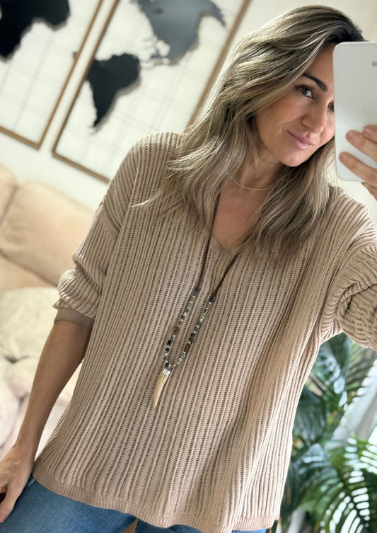 Suéter fino canalé